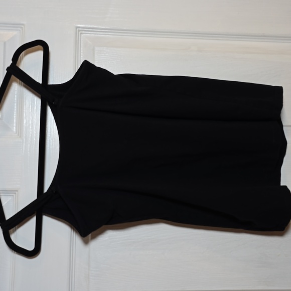 146 Torrid 0 0X XL Black Cotton Blend Tank Top With Built In Bra - Picture 4 of 6